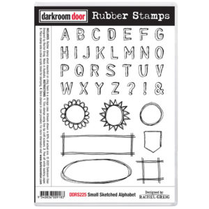Rubber Stamp Set - Small Sketched Alphabet
