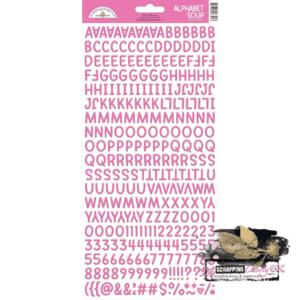Doodlebug Alphabet Soup Puffy Stickers 6"x 13" - bubblegum
