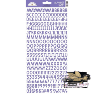 Doodlebug Alphabet Soup Puffy Stickers 6"x 13" - lilac