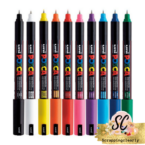 Posca Finepoint Paint Marker 0.7mm Pin Tip Set of 12 Basic Colours ...