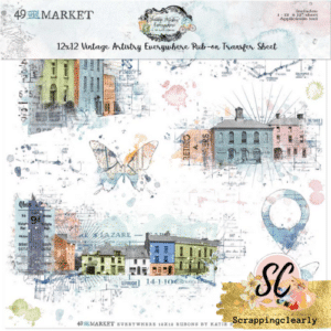 49 and market Vintage Artistry Everywhere Rub-Ons 12"X12" 1/Sheet - Houses