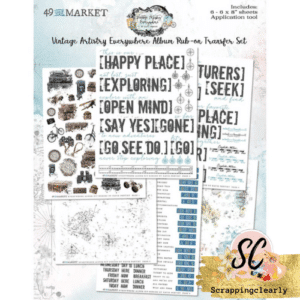 49 and Market Vintage Artistry Everywhere Rub-Ons 6"X8" 8/Sheets