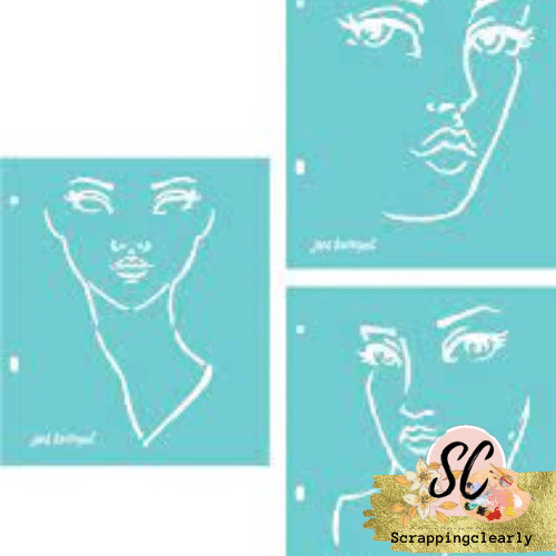 Lace Face Stencil | Whimsical girl by Jane Davenport