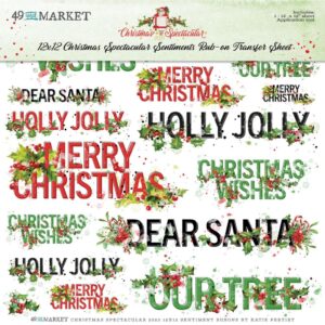 49 and market Vintage Christmas Spectacular  Sentiments Christmas-Ons 12"X12" 1/Sheet
