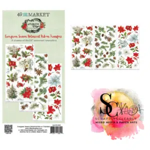 49 And Market Evergreen Season Botanical Rub on Transfers