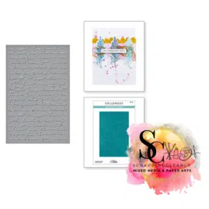 Spellbinders Dina Wakley Media Collaged Birds Collection 2D Embossing Folder - Scribbled Letter