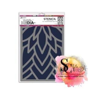 Dina Wakley Media Stencil - Flowing Petals