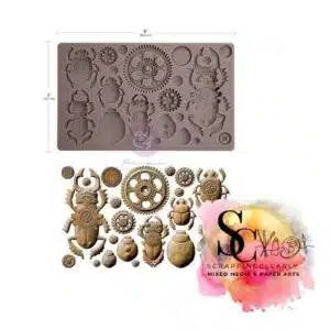 Finnabair Decor Moulds 5"X8"X8mm - steampunk beetles