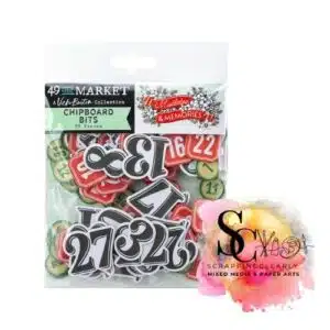 49 and Market Mistletoe and Memories Collection - Chipboard Bits