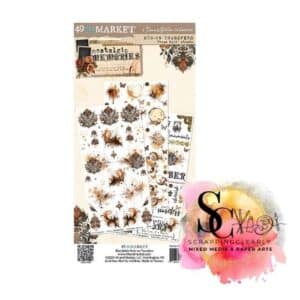 49 and Market - Nostalgic Memories Collection - 6 x 12 Blendable Rub-On Transfers