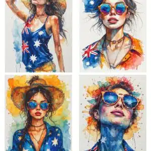 LUCKYfindings quartlets imagery Sheet - Australia a muse