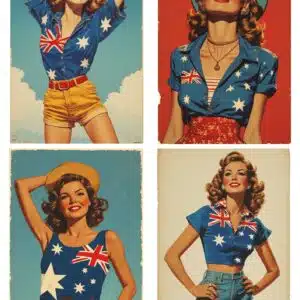 LUCKYfindings quartlets imagery Sheet - red lips & southern skies