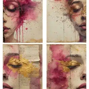 LUCKYfindings quartlets imagery Sheet - guilded silence