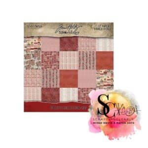 Idea-ology Tim Holtz 8 x 8 Paper Pack - Palette Collection Red
